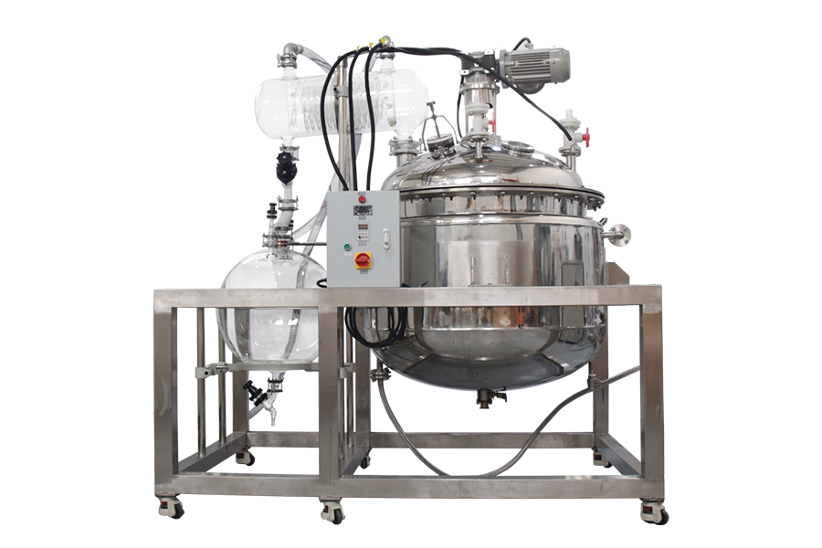 Production Of Customized 300L Jacketed Stainless Steel Reactor With Glass Condenser and Collection Flask Is Finished