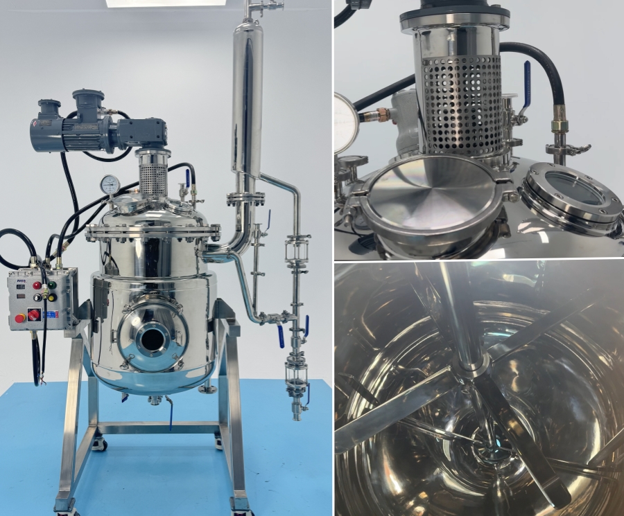 200L Stainless Steel Extraction Reactor with Reflux Pipe And Dual Oil-Water Separators