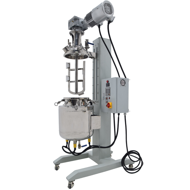 Reactor de acero inoxidable con camisa elevable y giratorio de 10 litros