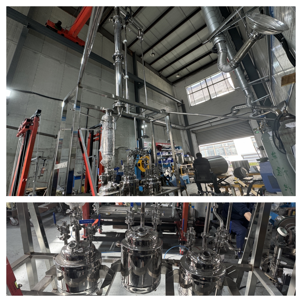 Stainless Steel Wiped Film Molecular Distillation Equipment With 2 Meters Fractional Distillation Column